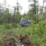 SWN seismic drilling equipment getting stuck in the wetland connected to the tributary of the Richibucto River